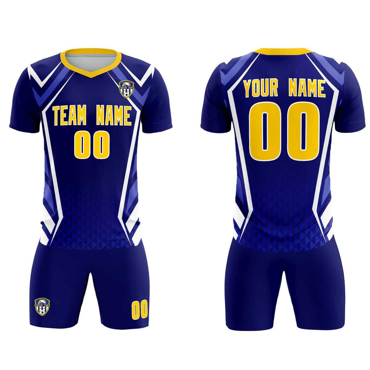 Custom Royal Abstract Breathable Football Kit Jersey
