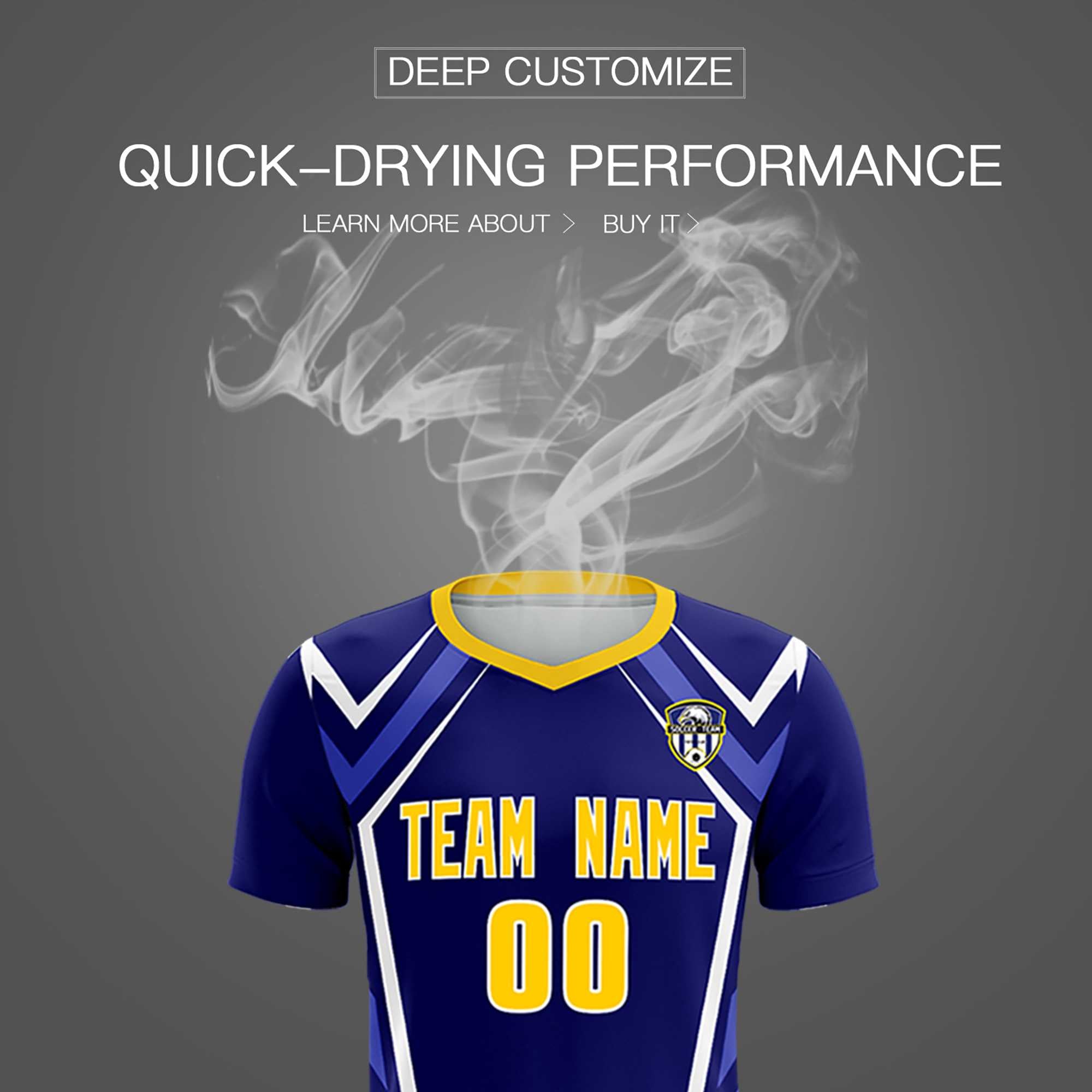 Custom Royal Abstract Breathable Football Kit Jersey