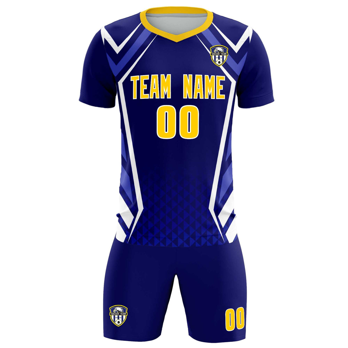 Custom Royal Abstract Breathable Football Kit Jersey