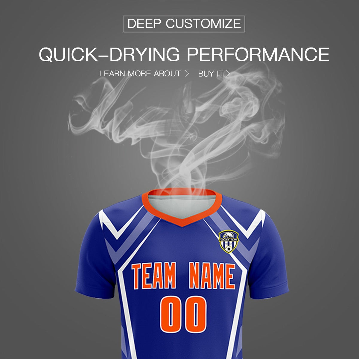 Custom Royal Abstract Breathable Football Kit Jersey