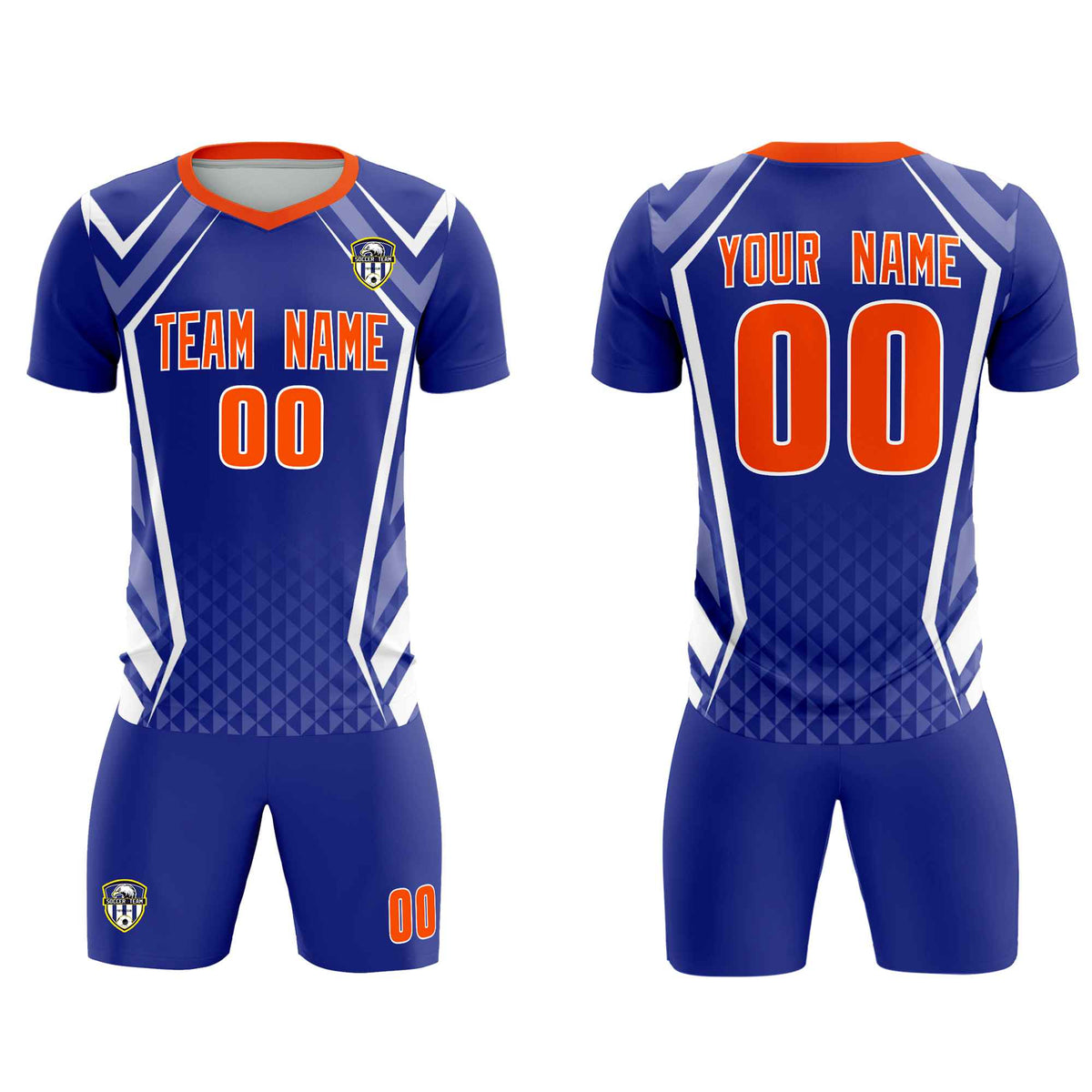 Custom Royal Abstract Breathable Football Kit Jersey