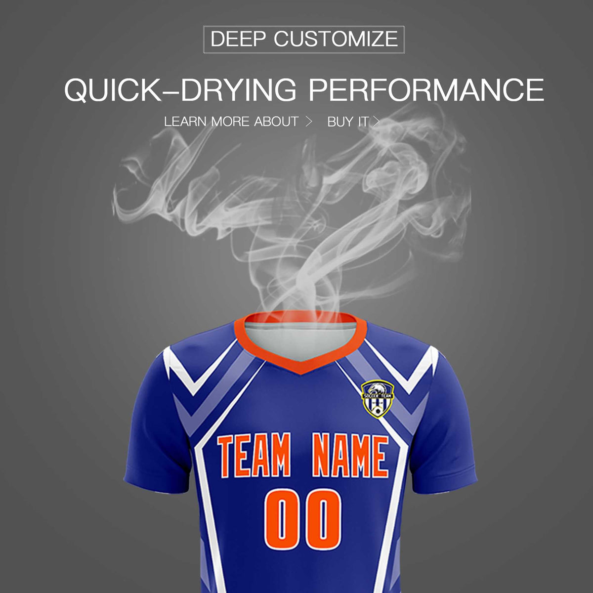 Custom Royal Abstract Breathable Football Kit Jersey