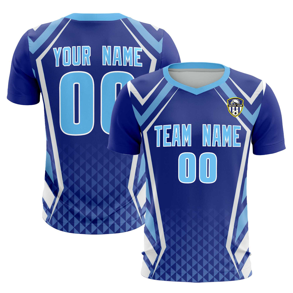 Custom Royal Abstract Breathable Football Kit Jersey