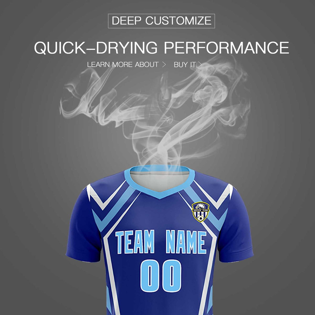Custom Royal Abstract Breathable Football Kit Jersey