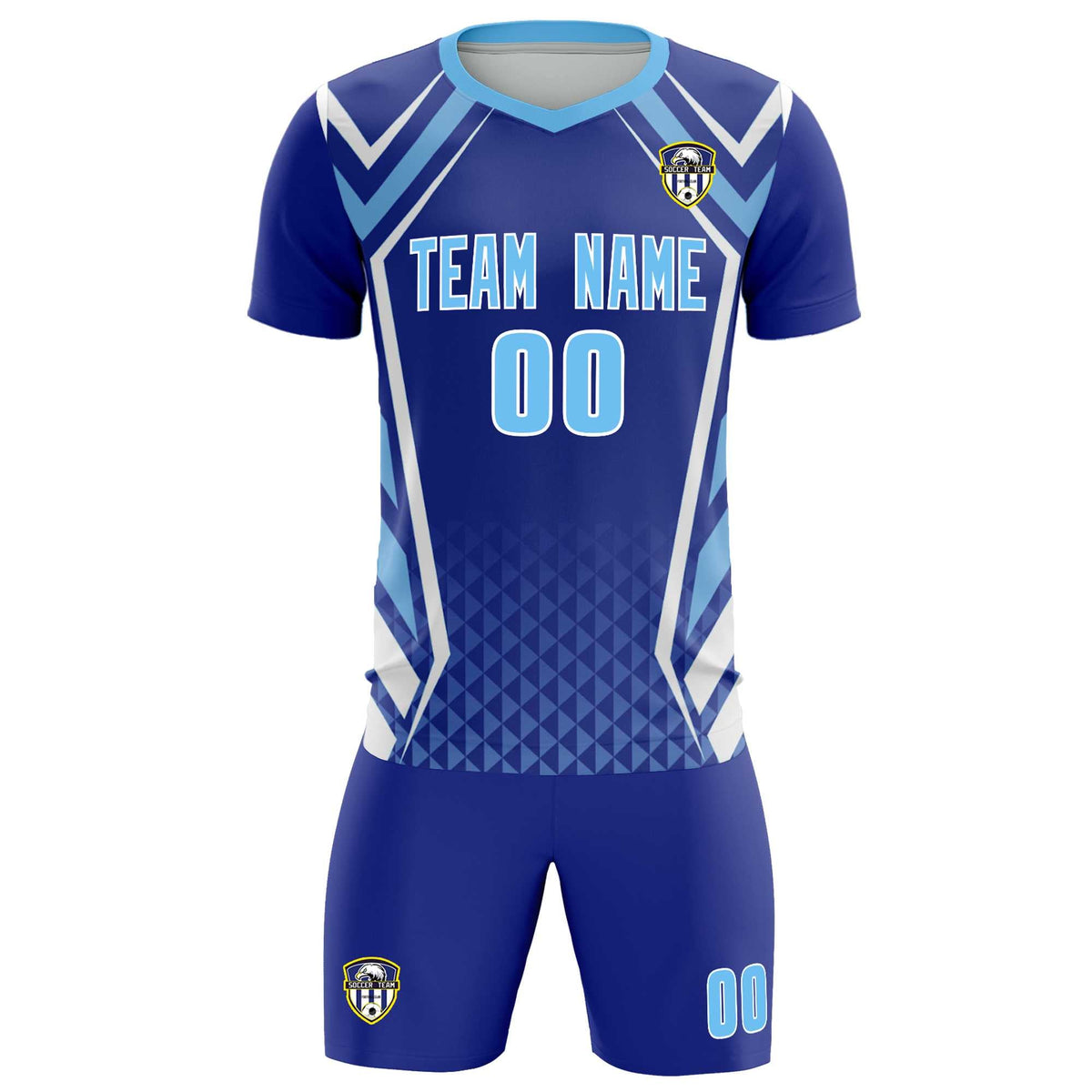 Custom Royal Abstract Breathable Football Kit Jersey