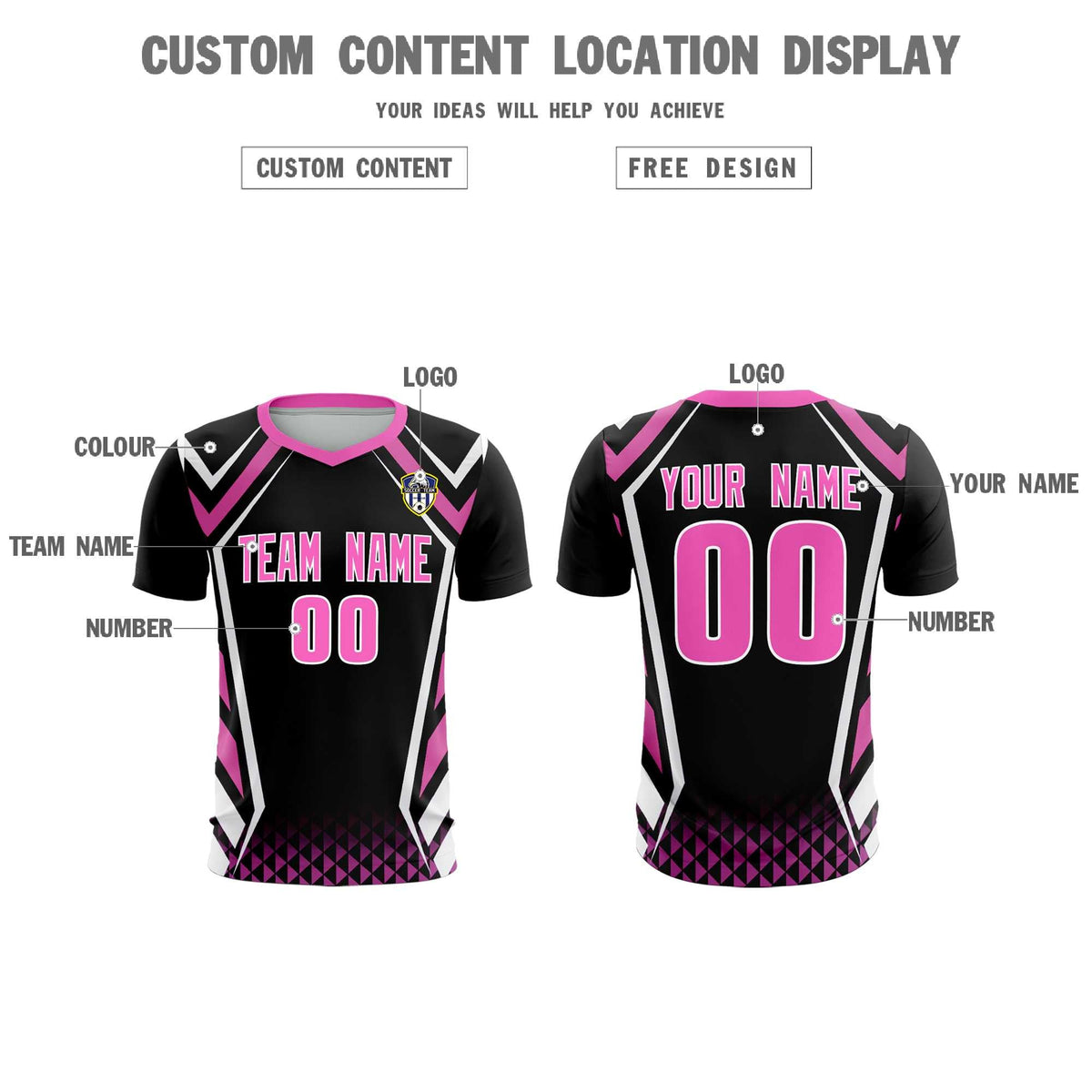 Custom Black Abstract Breathable Football Kit Jersey