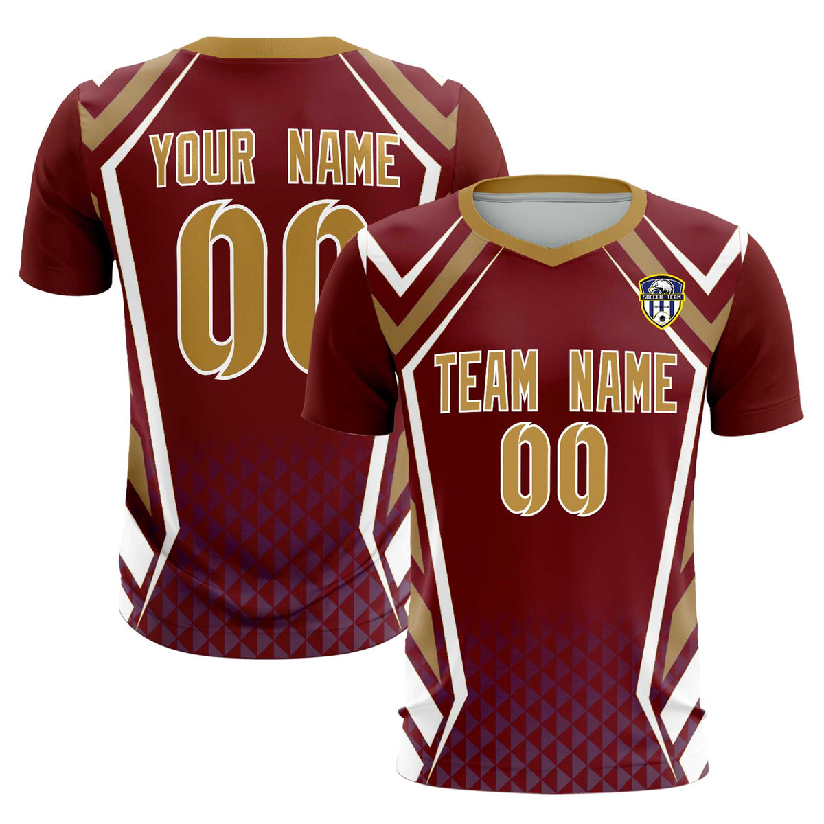 Custom Crimson Abstract Breathable Football Kit Jersey