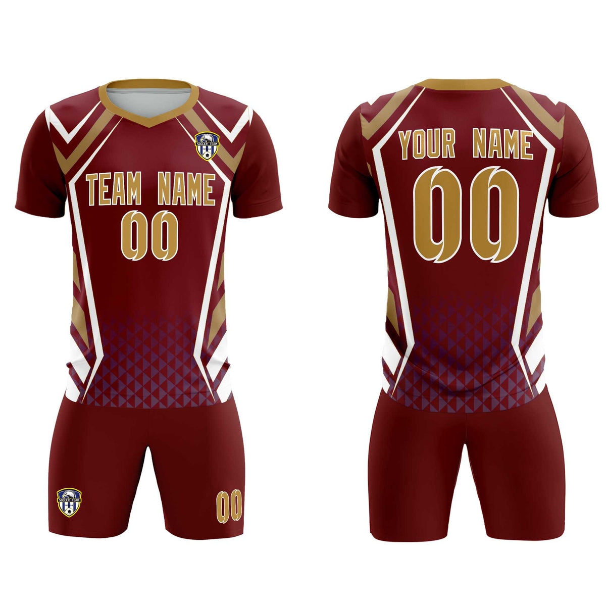Custom Crimson Abstract Breathable Football Kit Jersey