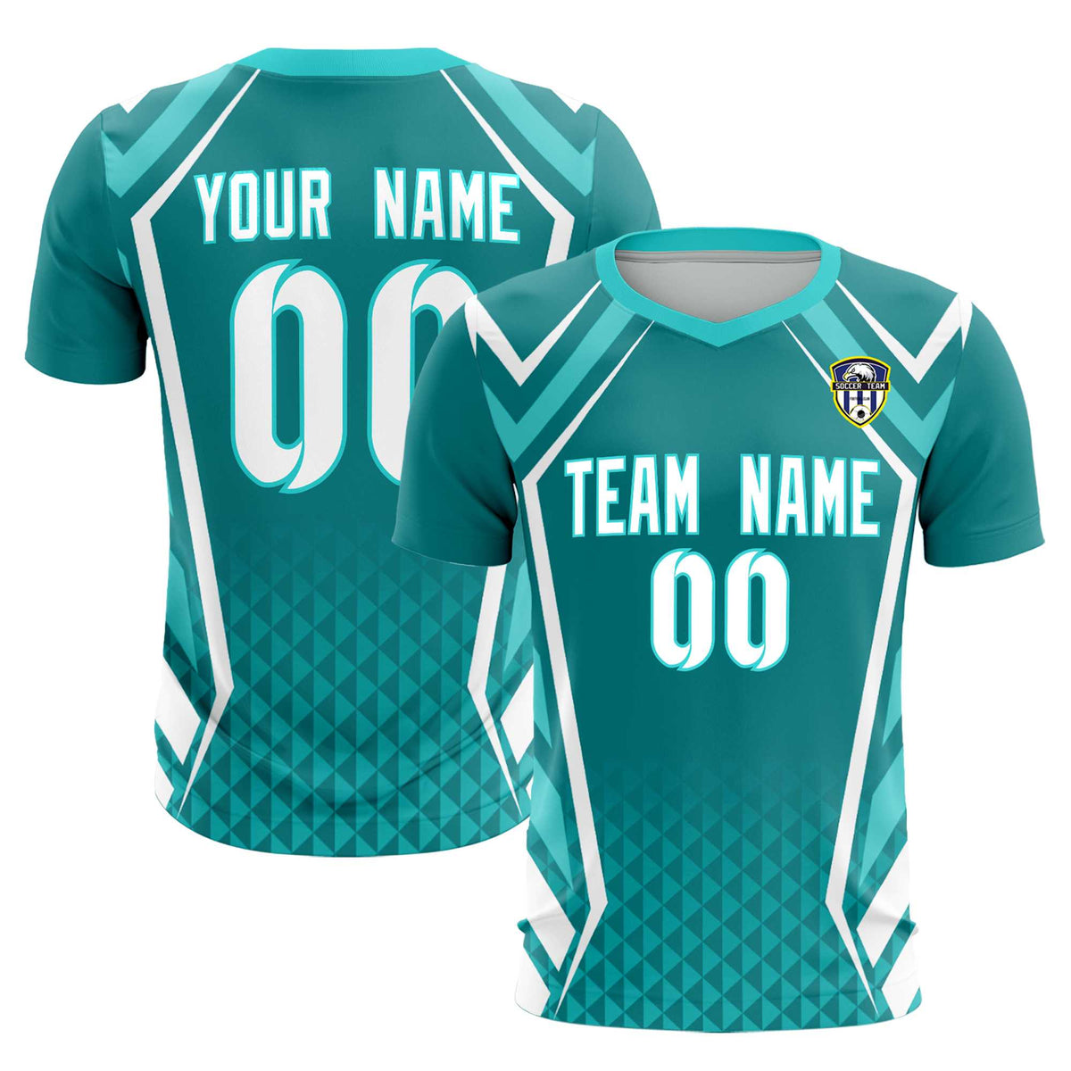 Custom Sky Blue Abstract Breathable Football Kit Jersey