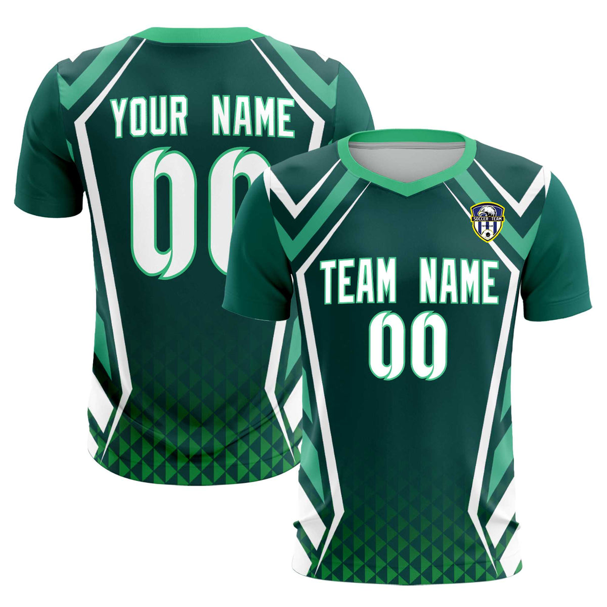Custom Aqua Abstract Breathable Football Kit Jersey