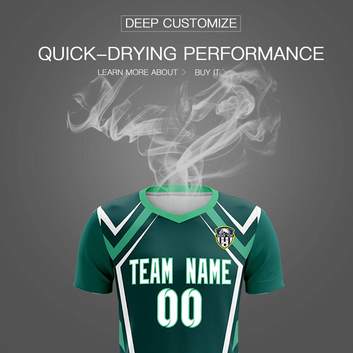 Custom Aqua Abstract Breathable Football Kit Jersey