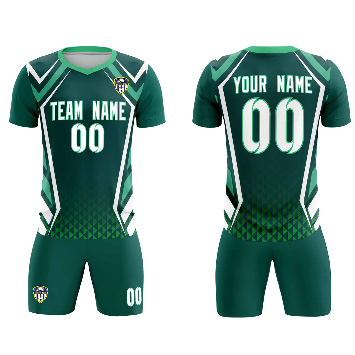 Custom Aqua Abstract Breathable Football Kit Jersey