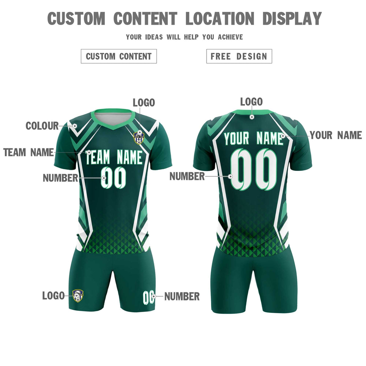 Custom Aqua Abstract Breathable Football Kit Jersey