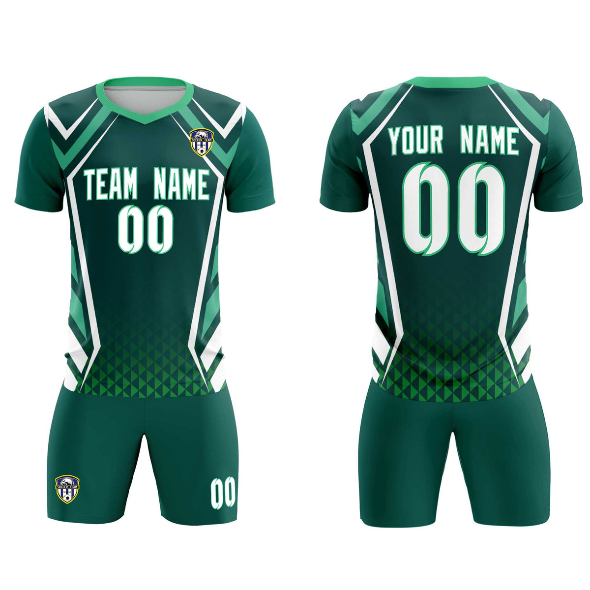 Custom Aqua Abstract Breathable Football Kit Jersey