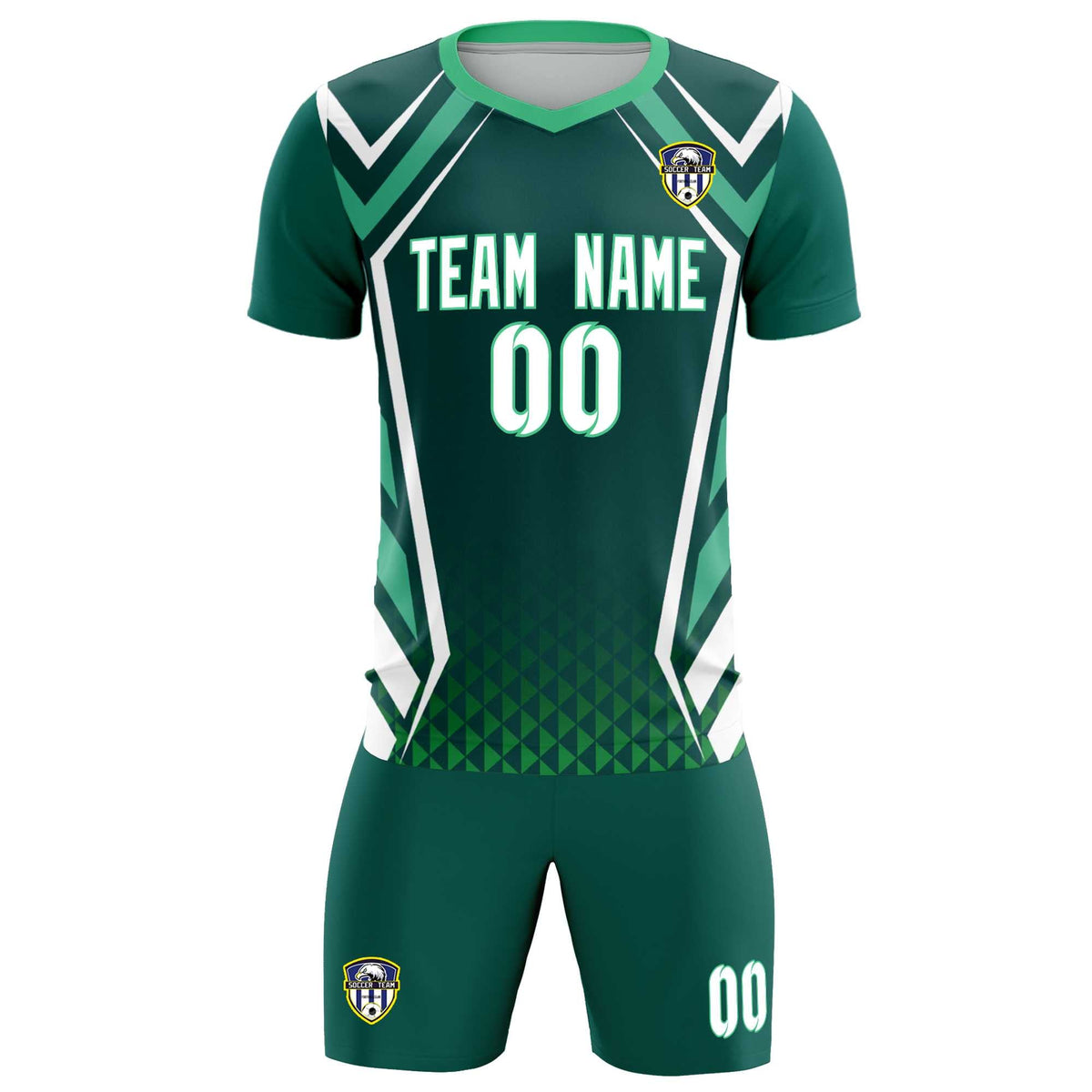 Custom Aqua Abstract Breathable Football Kit Jersey