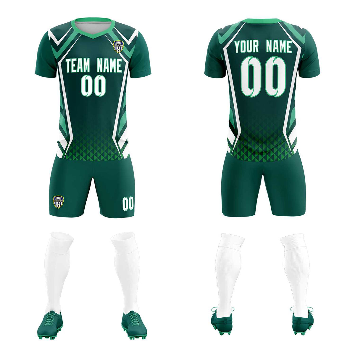 Custom Aqua Abstract Breathable Football Kit Jersey