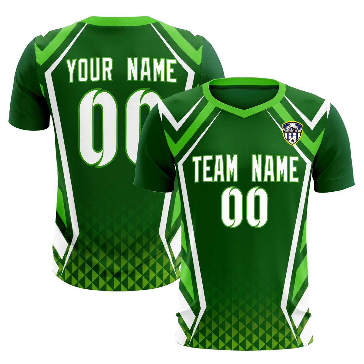 Custom Green Abstract Breathable Football Kit Jersey