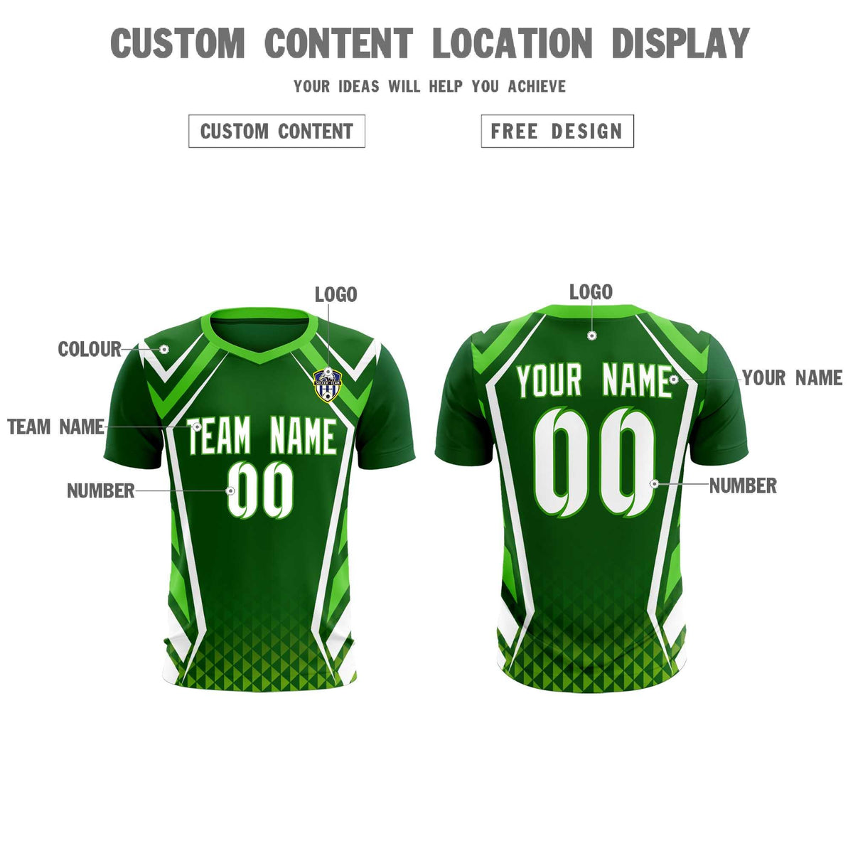 Custom Green Abstract Breathable Football Kit Jersey