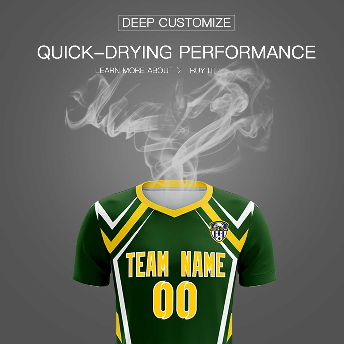 Custom Midnight Green Abstract Breathable Football Kit Jersey