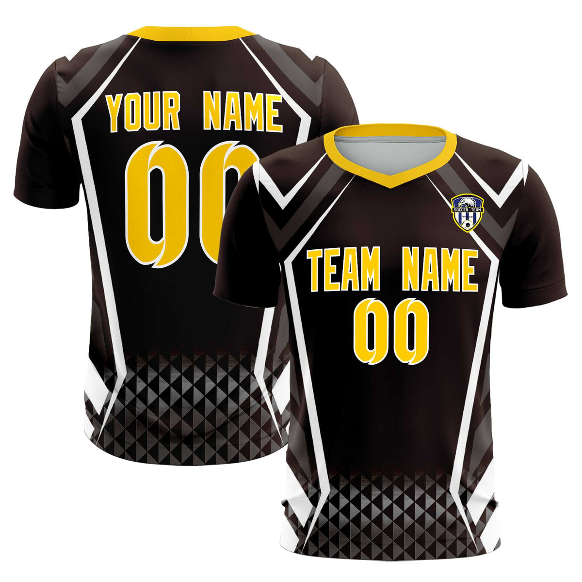 Custom Brown Abstract Breathable Football Kit Jersey