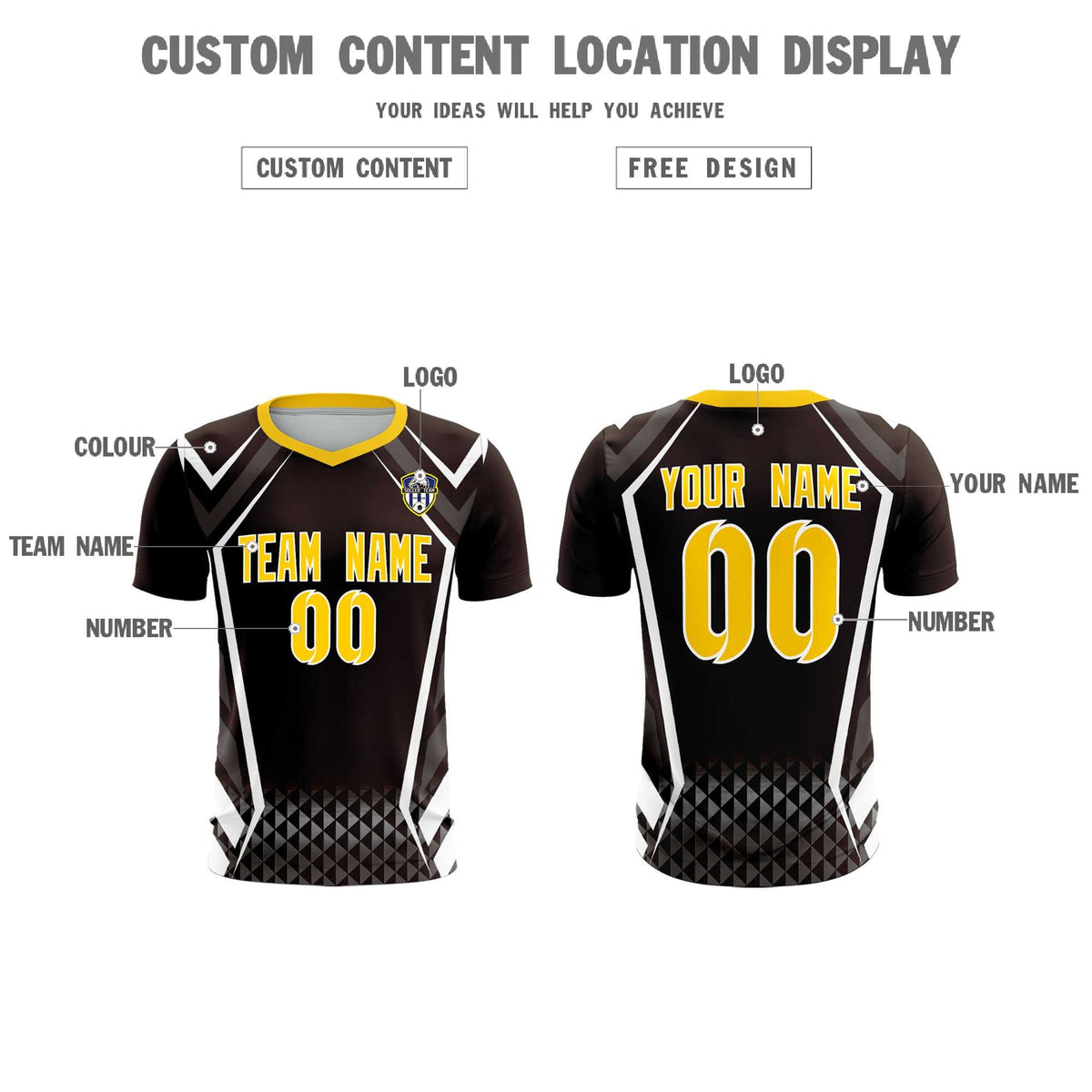 Custom Brown Abstract Breathable Football Kit Jersey