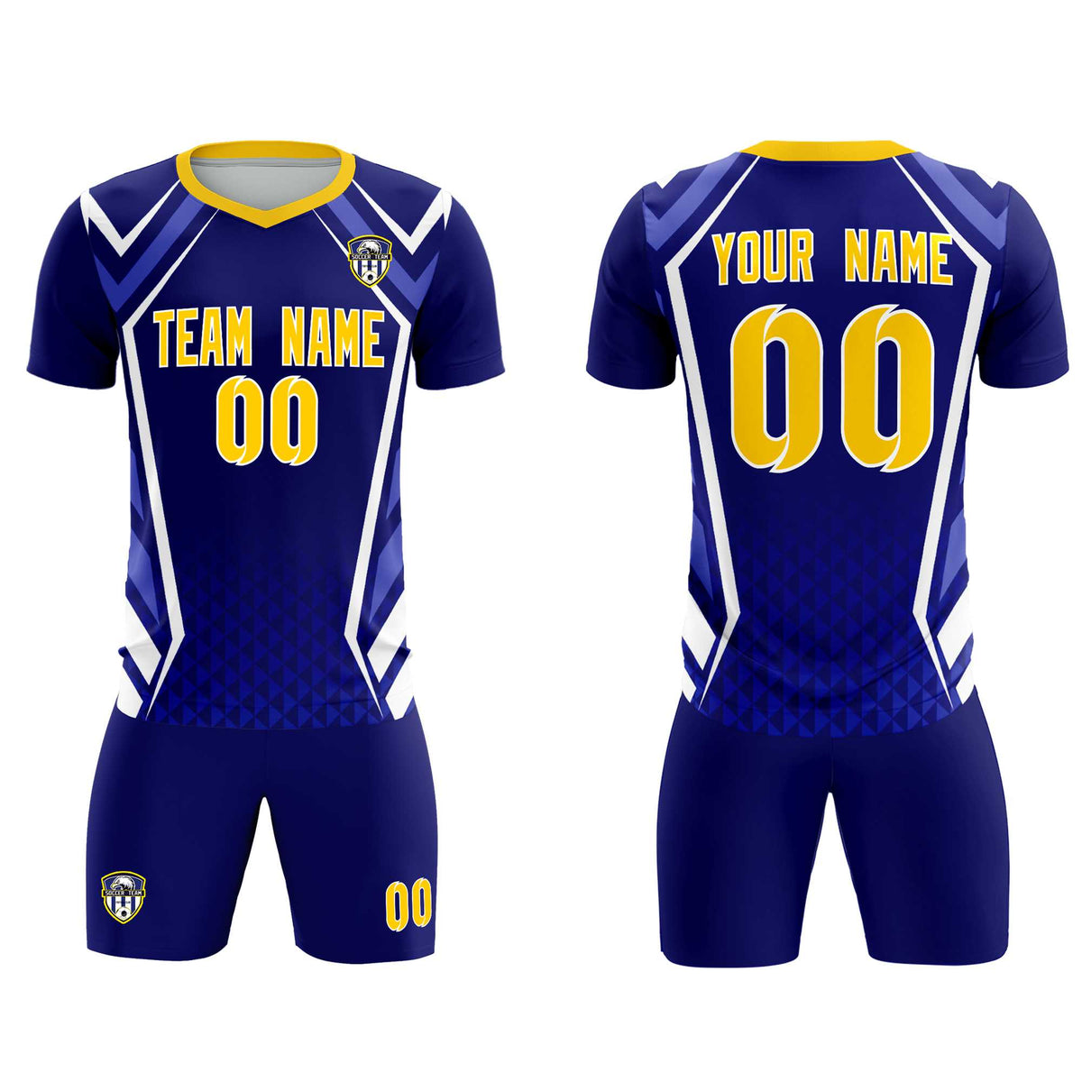 Custom Royal Abstract Breathable Football Kit Jersey