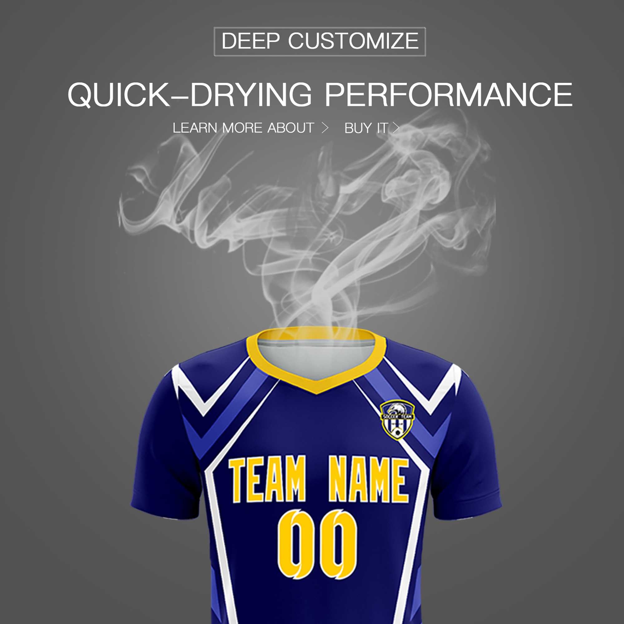 Custom Royal Abstract Breathable Football Kit Jersey