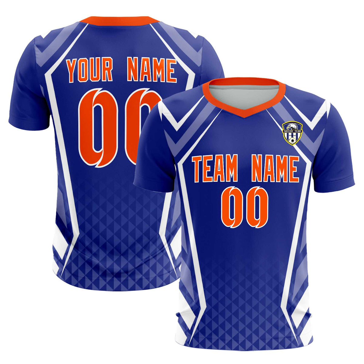 Custom Royal Abstract Breathable Football Kit Jersey