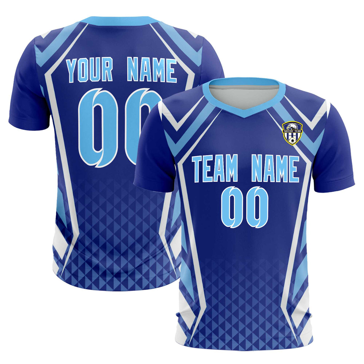 Custom Royal Abstract Breathable Football Kit Jersey