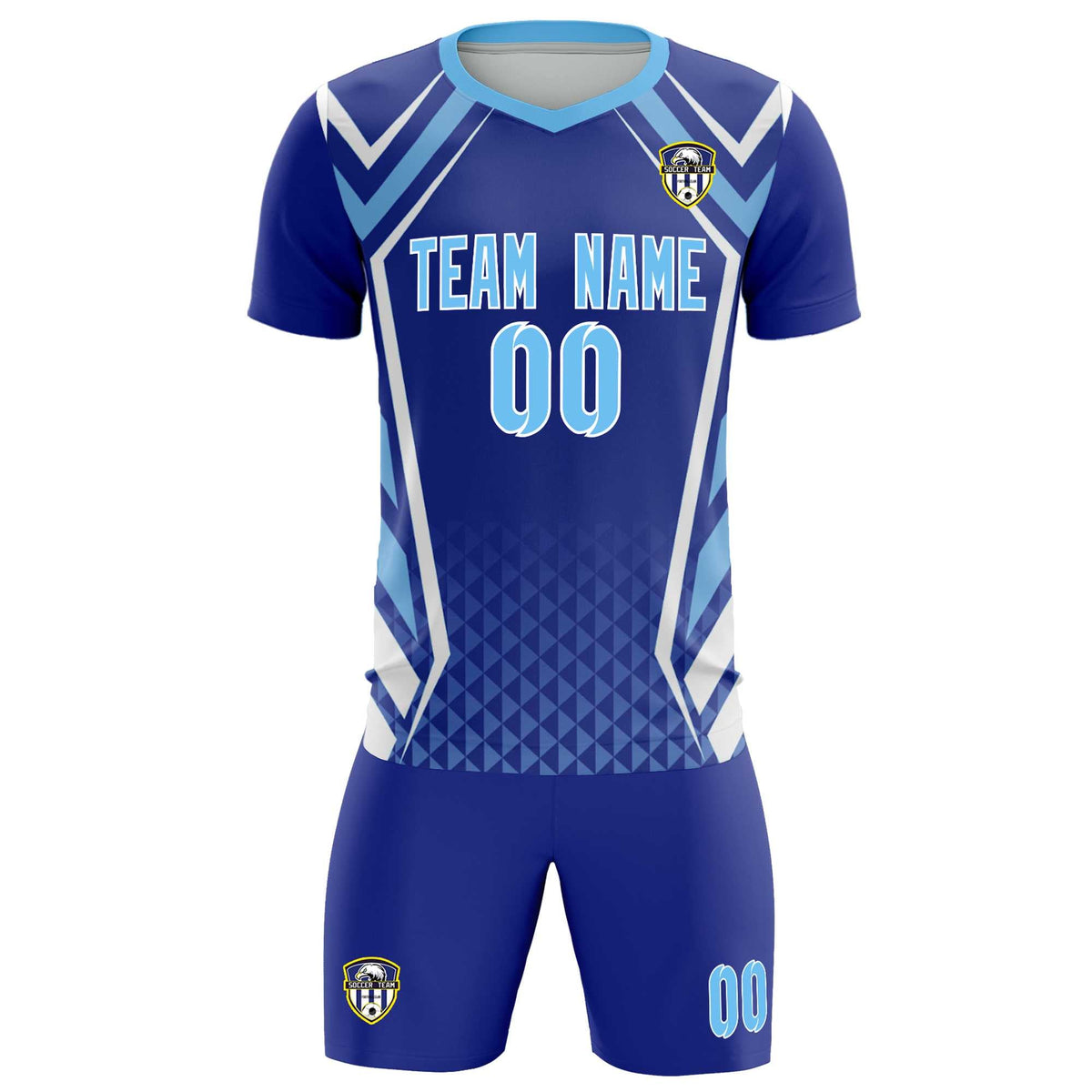 Custom Royal Abstract Breathable Football Kit Jersey