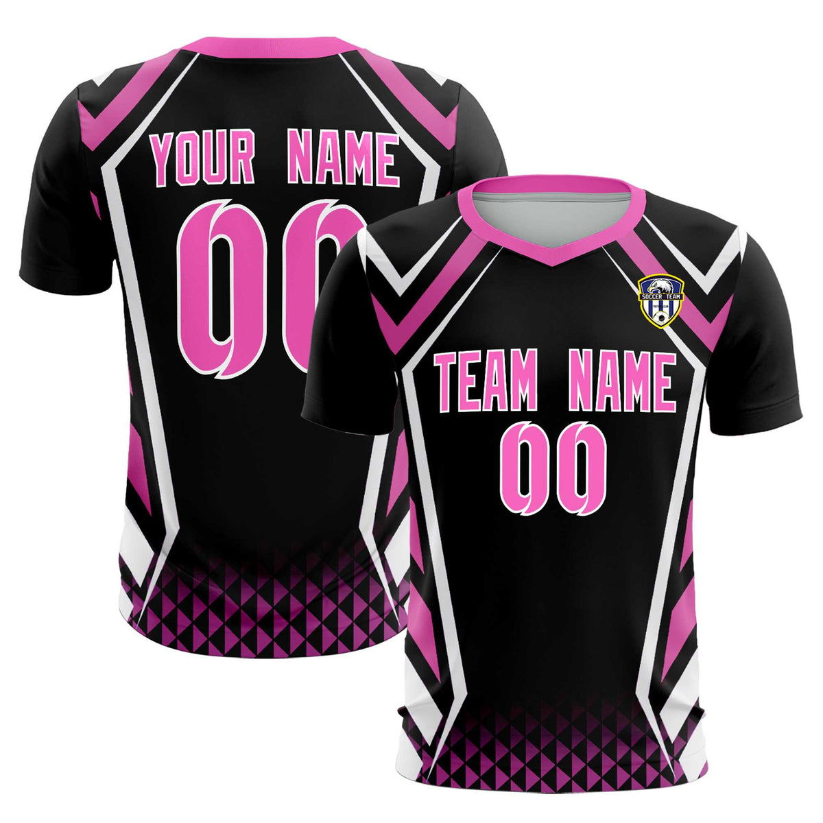 Custom Black Abstract Breathable Football Kit Jersey