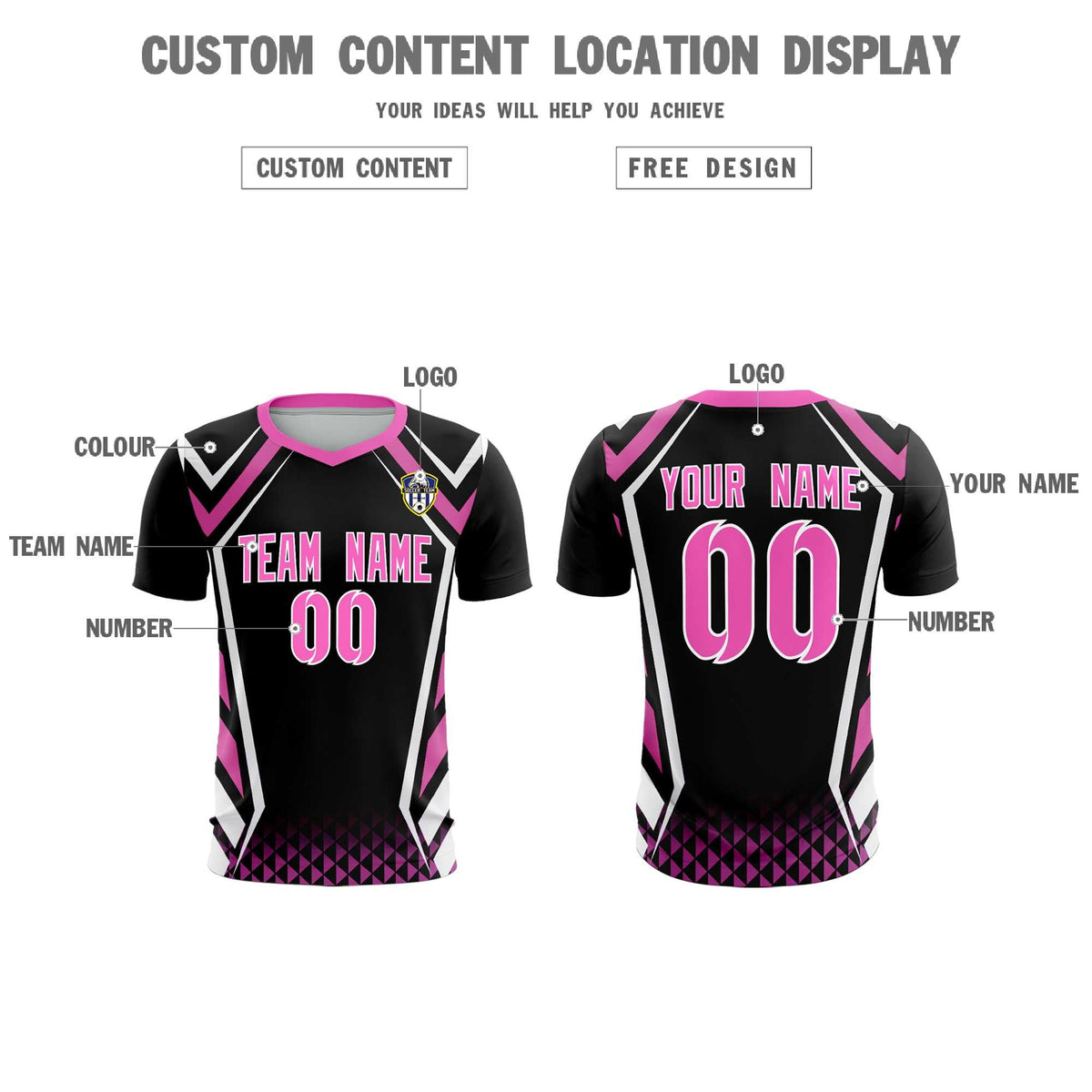 Custom Black Abstract Breathable Football Kit Jersey
