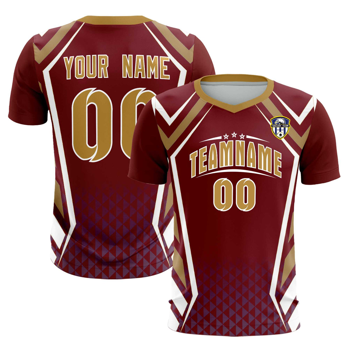 Custom Crimson Abstract Breathable Football Kit Jersey