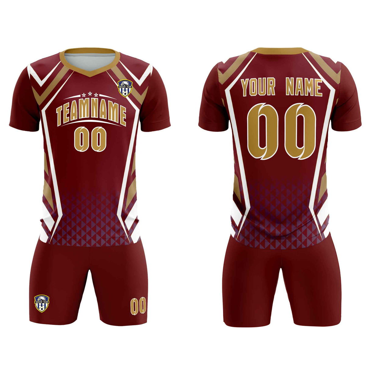 Custom Crimson Abstract Breathable Football Kit Jersey