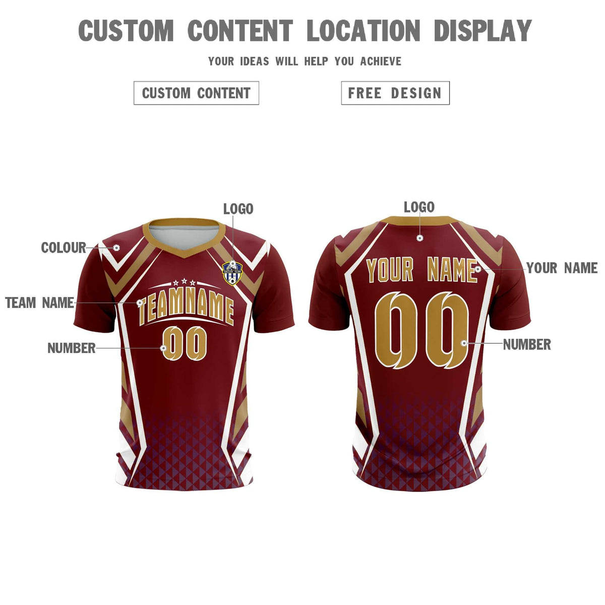 Custom Crimson Abstract Breathable Football Kit Jersey