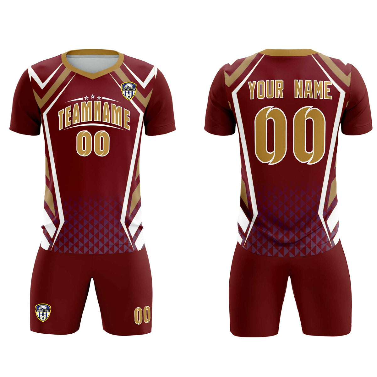 Custom Crimson Abstract Breathable Football Kit Jersey