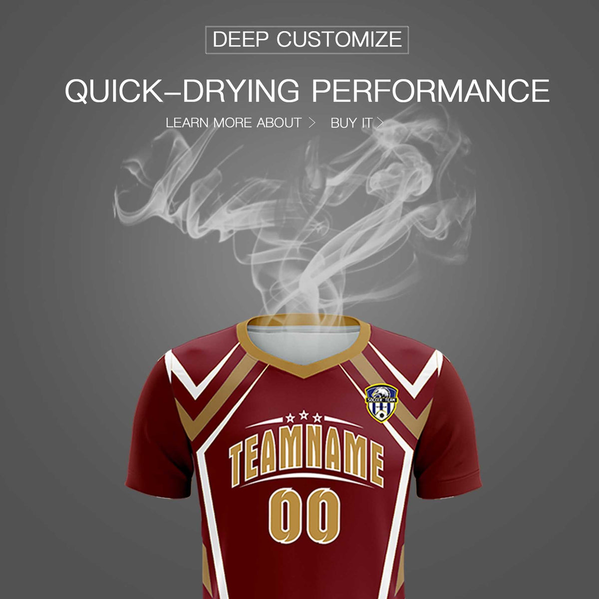 Custom Crimson Abstract Breathable Football Kit Jersey