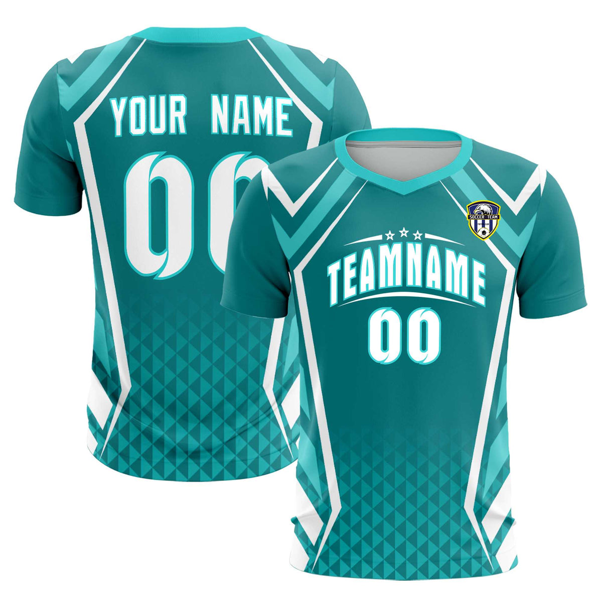 Custom Sky Blue Abstract Breathable Football Kit Jersey