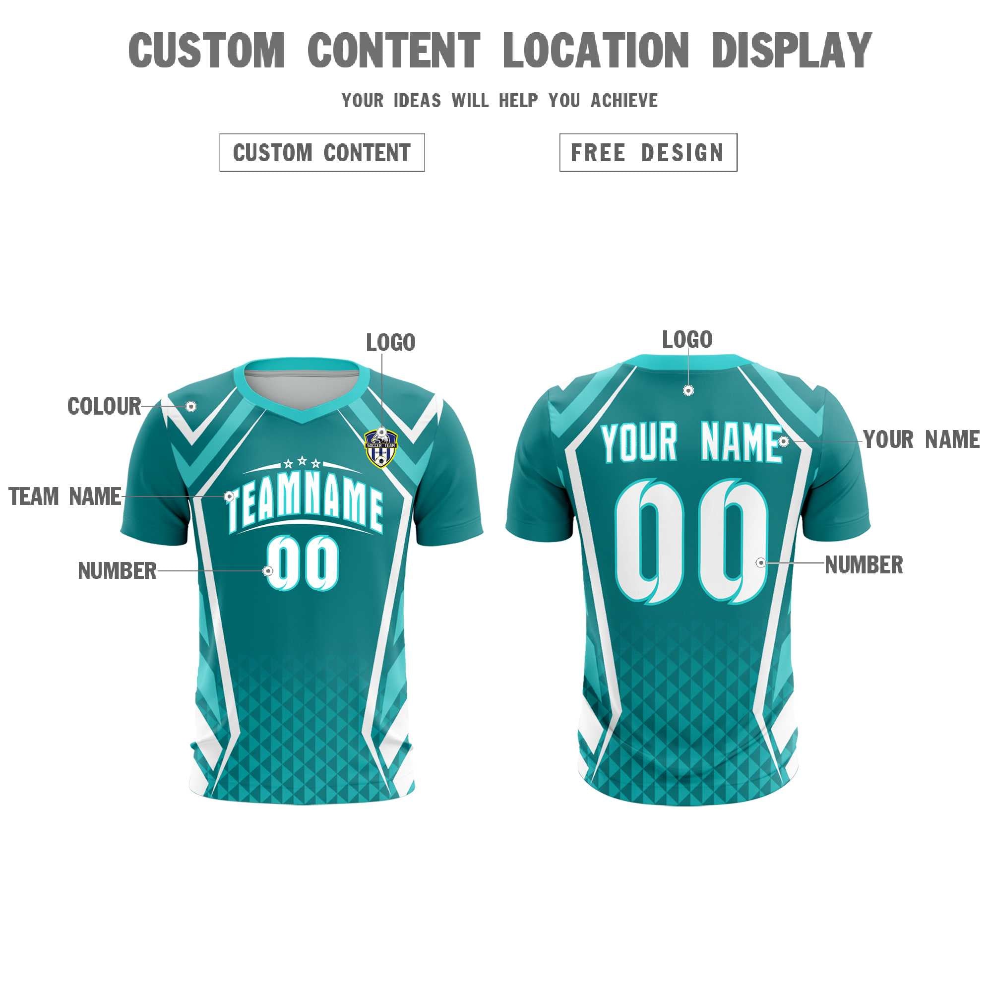 Custom Sky Blue Abstract Breathable Football Kit Jersey