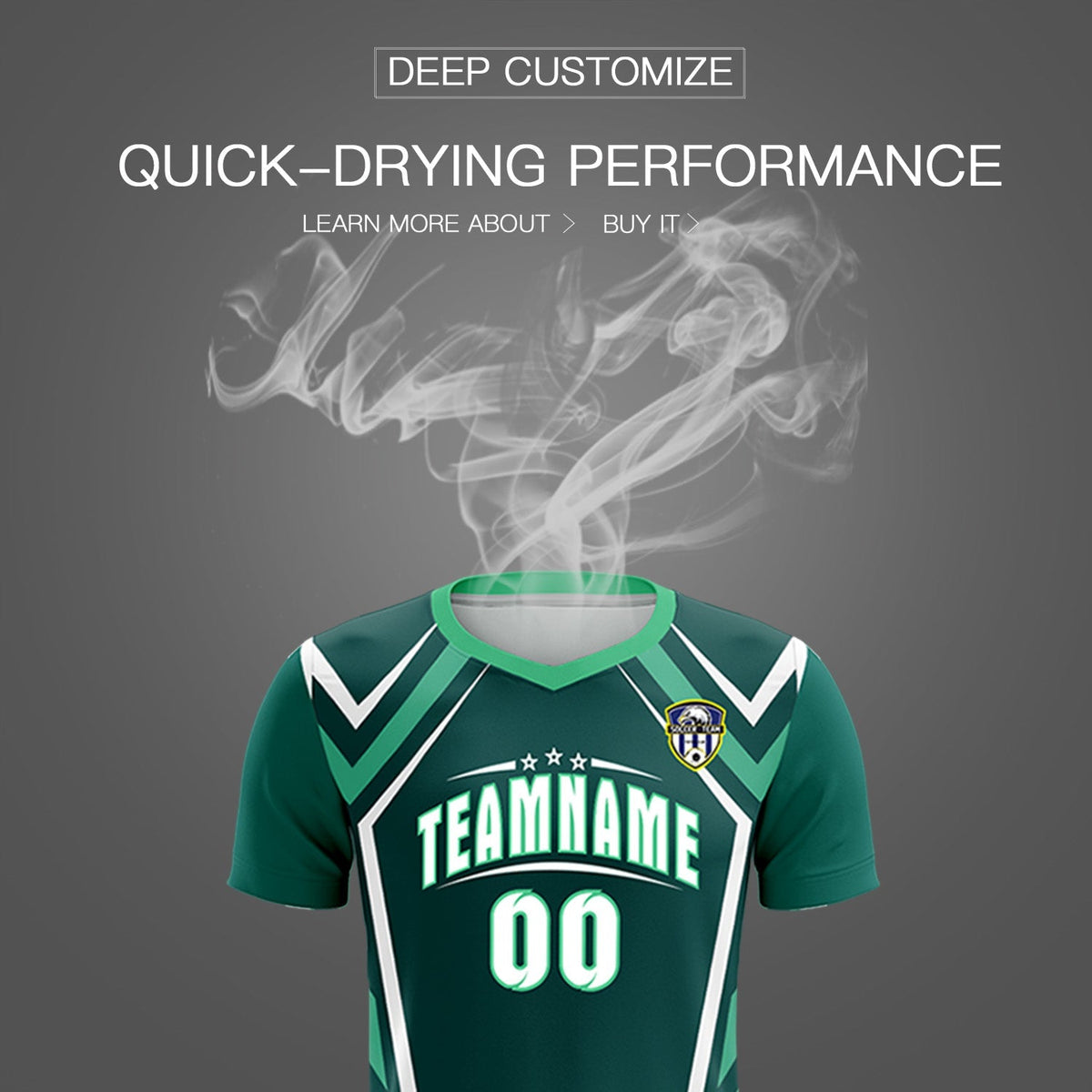 Custom Aqua Abstract Breathable Football Kit Jersey