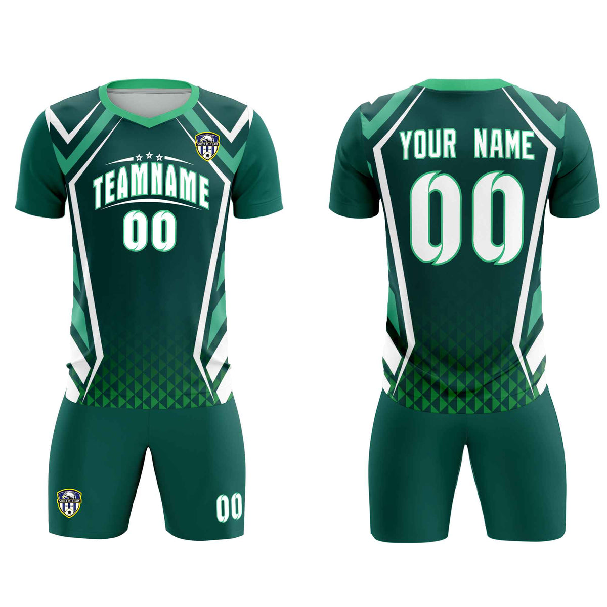 Custom Aqua Abstract Breathable Football Kit Jersey