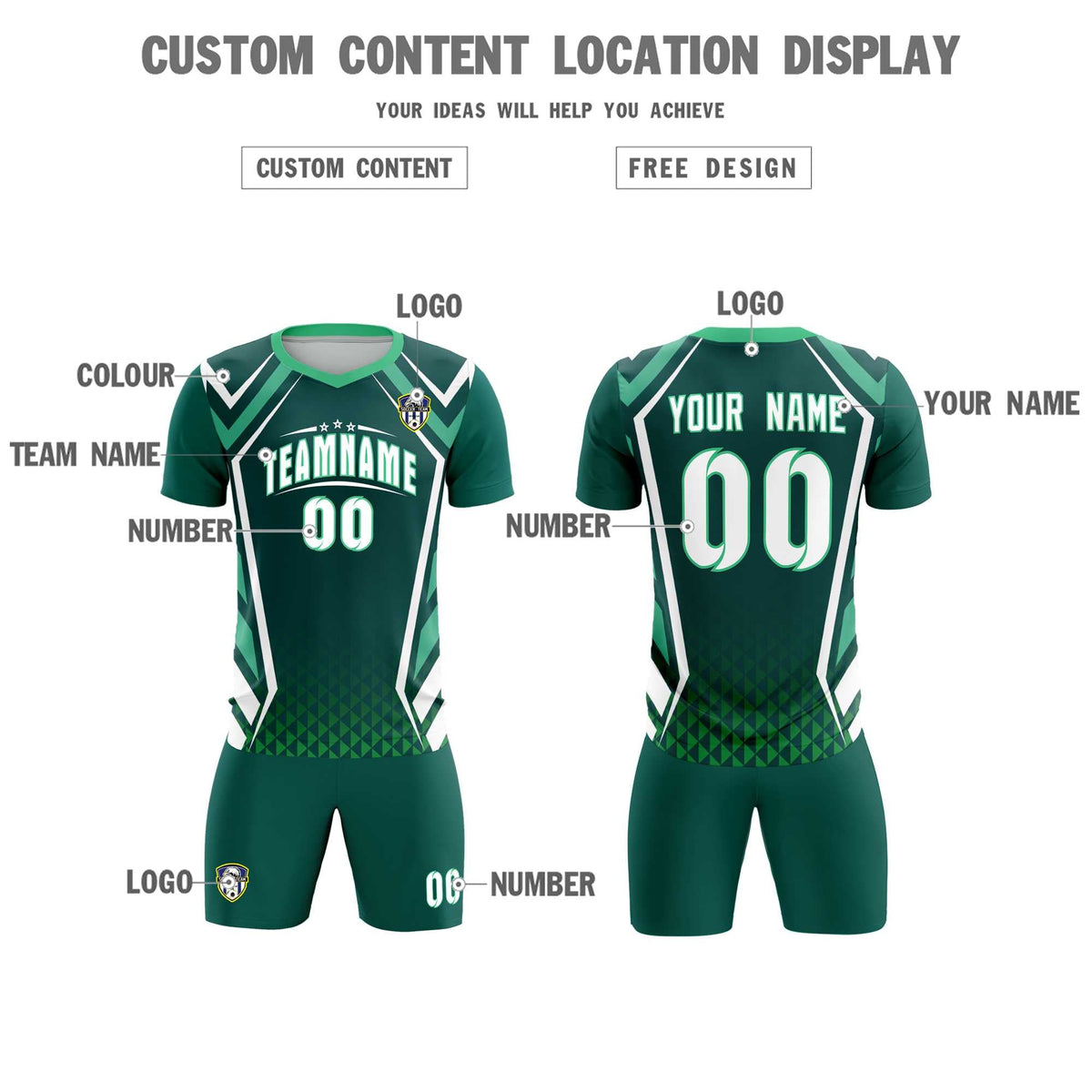 Custom Aqua Abstract Breathable Football Kit Jersey