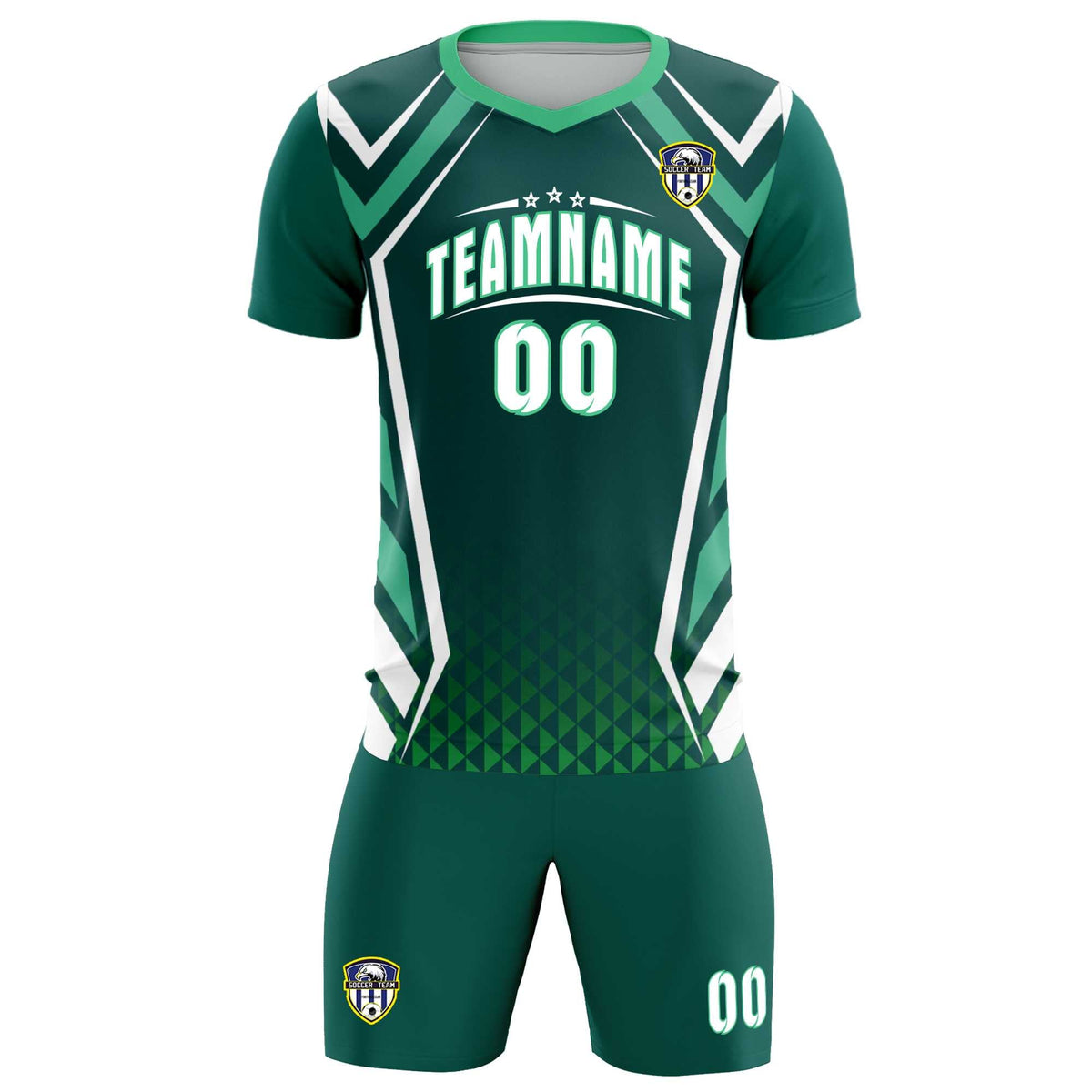 Custom Aqua Abstract Breathable Football Kit Jersey