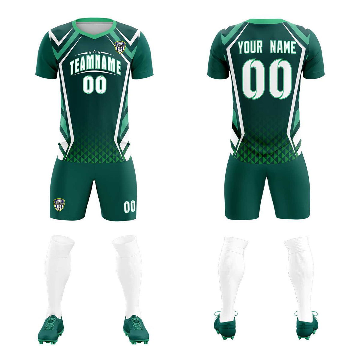 Custom Aqua Abstract Breathable Football Kit Jersey