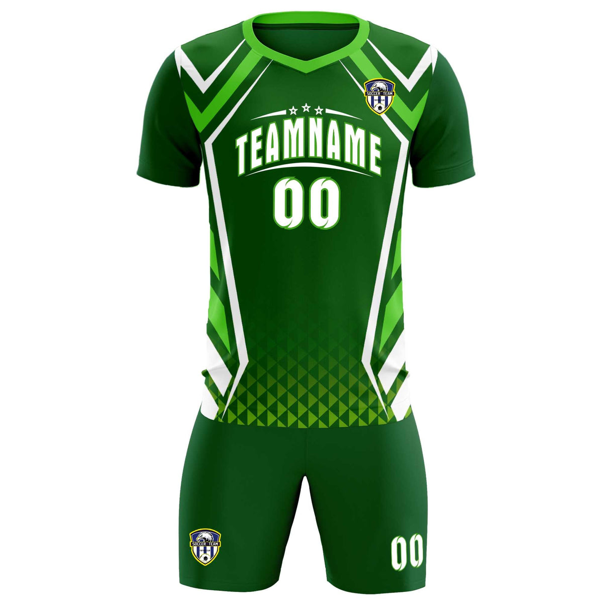 Custom Green Abstract Breathable Football Kit Jersey
