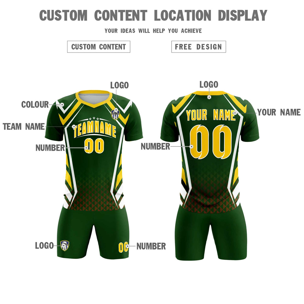 Custom Midnight Green Abstract Breathable Football Kit Jersey