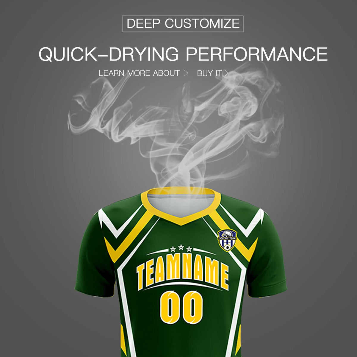 Custom Midnight Green Abstract Breathable Football Kit Jersey