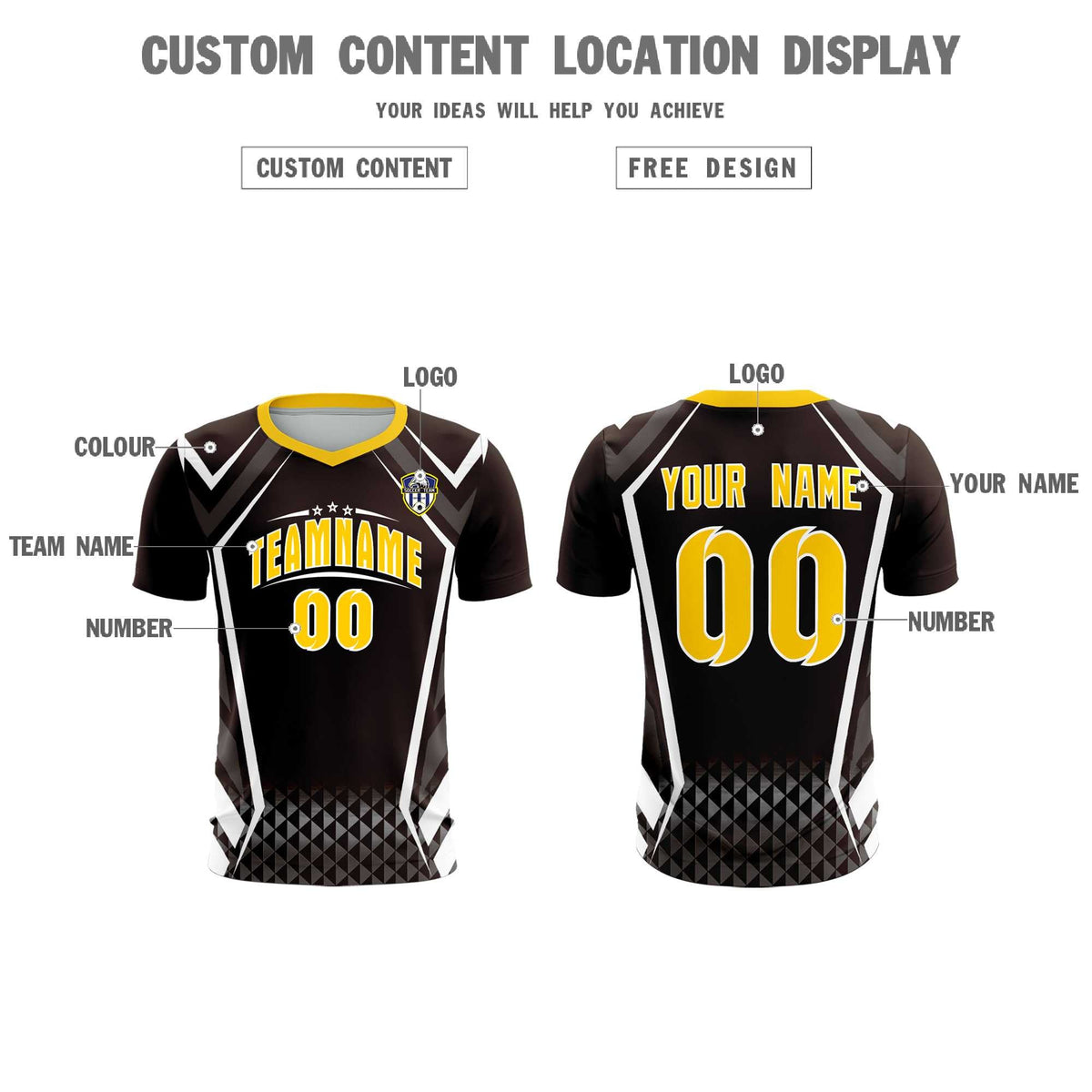 Custom Brown Abstract Breathable Football Kit Jersey