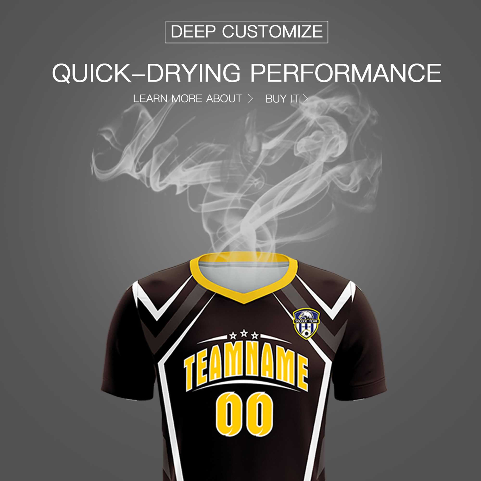 Custom Brown Abstract Breathable Football Kit Jersey