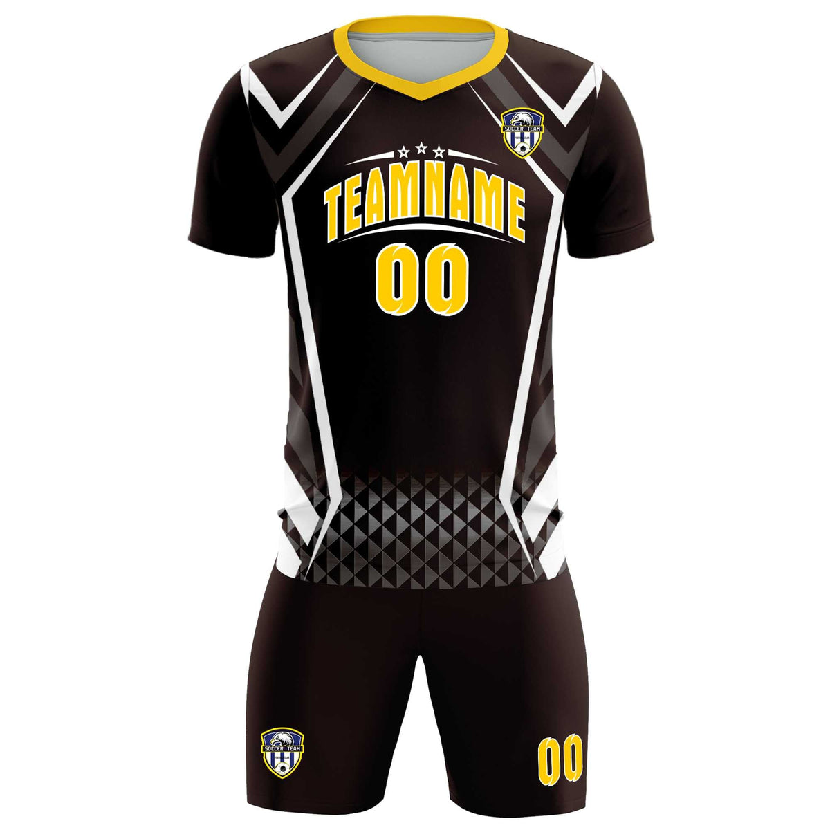 Custom Brown Abstract Breathable Football Kit Jersey